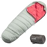 Skandika Schlafsack Gjora Junior | Mumienschlafsack für Kinder, 3-4 Jahreszeiten, Nylon-Ripstop, kompakt, mitwachsend, Packsack| Outdoor und Indoor Kinderschlafsack, Camping, Wandern