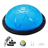 VEVOR Halb-Gymnastikball-Trainer, 23 Zoll Balance-Ball-Trainer, 660 lbs Tragkraft Stabilitätsball, Yoga-Ball mit Widerstandsbändern und Pumpe, Kraft-Fitnessball für das Heim-Fitnessstudio