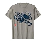 Japanische ästhetische Vintage Kraken Octopus T-Shirt