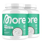 MORE Vegan Protein, 2 x 600 g, Geschmacksneutral, veganes Proteinpulver mit bis zu 27 g Protein pro Portion, mit Sojaprotein - made in Germany