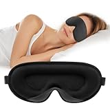 CNMTCCO 3D-Nachtmaske für Seitenschläfer, Schlafmasken für Männer und Frauen, 3D-Augenhöhlen und verstellbare elastische Riemen, 100% Schatten und Atmungsaktivität, Schwarz