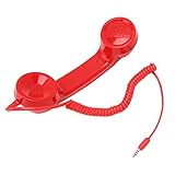 ZDETGU Retro -Handheld -Telefonempfänger für Mobiltelefone und Computer Design mit Klarem Schall und Reduzierter Strahlung (Rot)