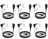 KETELESE Walkie-Talkie-Ohrhörer mit Mikrofon, 2-poliger Luft-Akustikschlauch, kompatibel mit Marken (Baofeng, Kenwood, Retevis), Zwei-Wege-Radio-Ohrhörer mit PTT/VOX (6er-Pack)