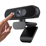 Aurolumiz 1080P FHD Webcam mit Dualem Privacy-Schutz (Stummschaltung & Abdeckung), Kristallklarem Mikrofon, Natürlicher Bildqualität, Ausziehbarem Stativ,für PC, Laptop, Zoom, Teams, Windows, macOS.​