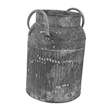 BAZEITFLOW Vintage Metall blumeneimer Große Used Look Blumentopf Dekoration Rustikale ländliche Deko für Garten Wohnzimmer und Küche als Blumenhalter und Tischdeko