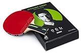 Tischtennisschläger Butterfly Ovtcharov Expert – Ideal für Fortgeschrittene & Wettkampfspieler, ITTF-zertifizierte LAGNUS Beläge (2,0mm), 5-Schicht Offensivholz mit konkavem Griff, für Harte Schläge