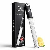 VALUXE® Premium Zester-Reibe spülmaschinengeeignet - Küchenreibe für Parmesan, Muskatnuss, Ingwer mit scharfer Edelstahl-Klinge - Zitronenreibe, Käsereibe, Muskatreibe, Parmesanreibe (Edelstahl)