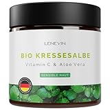 Lenevin BIO Kressesalbe Altersflecken - Naturkosmetik sensible Haut - Kressecreme gegen Pigmente - Aloe Vera, Vitamin C, Granatapfel, Ingwer - Made in Germany, vegan, tierversuchsfrei