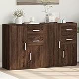 SXJEQOC Sideboard Braun Eichen-Optik Holzwerkstoff 60x31x70 cm 2-TLG Set Stauraum Kommode für Wohnzimmer Flur Küche Langlebig & Stabil