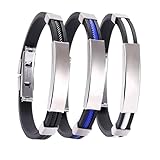 3 Stück Entgiftendes Titan-Armband Set,Verstellbare Therapeutische Lympunclog Titanium Wristband in Schwarz,Weiß,Blau,Ion Therapeutic Lympunclog Titanium Wristband für Männer Frauen Lover Geschenke