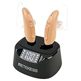 Retekess TE201 Hörverstärker für Erwachsene und Senioren, Unsichtbares Design, Wiederaufladbarer Soundverstärker mit Digitalanzeige, Geräuschunterdrückung, Unterstützung beim Musikhören und Fernsehen