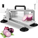 VEVOR Kommerzieller Tomatenschneider, 3/16 Zoll Tomatenschneider, Hochleistungs-Zwiebelschneider aus Edelstahl, Manueller Gemüseschneider, zum Schneiden von Tomaten, Gurken, Bananen