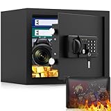 Klein Safe Tresor für Zuhause, 15L MöBeltresor Kleiner mit Feuerfest Wasserdicht Geldtasche, Kleiner Tresor Sicherheitssafe mit Zahlenschloss,Tresore Kinder Wandtresor für Geld Medikamente Schmuck