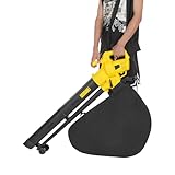 Elektrischer Laubsauger/Laubbläser mit Häcksler und 35L Fangsack, 3000W Elektro-Laubsauger mit Räder, Blasluftstrom 270km/h, Luftvolumen 792 m³/H, inkl. Schultergurt