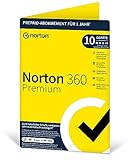 Norton 360 Premium 10 Geräte / 1 Jahr - Inklusive Antiviren Software, Secure VPN, Password Manager - 75 GB Cloud-Backup für PC - für Windows, Mac, Android, iOS - PKC - Aktivierungscode per Post