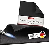 Feuerfeste Unterlage für Heimwerker, 60 x 60 cm, 5mm dick, schwarz, hitzebeständige Schutzmatte bis 982°C - Ideal als Lötmatte, für die Heißluftfritteuse oder Wärmeschutzmatte - Made in Germany