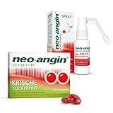 neo-angin Halstabletten Kirsche zuckerfrei 24 Stück + neo-angin Benzydamin Spray gegen akute Halsschmerzen 30 ml | Für Erwachsene & Schulkinder |