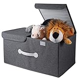 Vestamore Spielzeugtruhe für Kinder, mit zwei Deckeln und Trennwand, faltbarer Spielzeugkorb für Spielzimmer und Schlafzimmer, Aufbewahrungsbox für Kleidung, Bücher und mehr