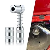 getfay Schmiernippel für Auto, 90 Grad, 1/8 NPT, Fettkupplungsadapter mit Hülse, 3 Backen, rutschfest, Schmierwerkzeug, Anschluss für kleine Räume, universell für Autozubehör, Silberfarben, 2 Stück