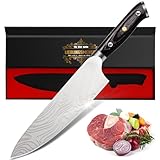 Küchenmesser Scharf Männer Geschenke - 34cm Kochmesser Profi Messer, Küchen Fleischmesser Extrem Scharf, Deutschem Edelstahl Ergonomischer, Chef Knife Chefmesser Hackmesser Geburtstagsgeschenk