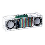Asyduey DIY Bluetooth-Lautsprecher-Kit, Elektronisches LED-Musikspektrum, Zweikanal-Lötübungen, 3-W-Lautsprecher, 8002-Verstärker