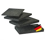 BAUHELD® Terrassenpads 90x60x 3mm [70 Stück] Hochwertige Bautenschutzmatte aus Gummi-Granulat [Made in Germany] Als Unterleg-Platten für Terrassenfliesen, WPC Terrassen-Dielen, Stelzlager, Balkon