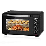 HOMELUX Minibackofen mit Drehspieß 60 Liter, 2000W, XXL Mini Backofen mit Rotisserie Hähnchengrill, Ober-/Unterhitze, Stufenlose Temperaturregelung, Mini ofen/Pizza-Ofen/Camping