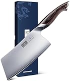 HOSHANHO 18cm Hackmesser, Scharfes Profi Hackmesser Kochmesser Edelstahl Fleichmesser, Mehrzweck Chinesisches Kochmesser mit Ergonomischem Griff für Küche und Restaurant