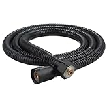 WDSBZNB Schlauch Dusche 130 cm Flexibler Duschschlauch, Sanitärschläuche, Edelstahl, Chrom, Badezimmer-Zubehör, Wasserkopf-Unterlegscheiben, Duschkopf-Rohr(Black)