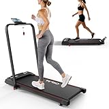 Laufband für Zuhause mit Neigung, 1-12km/h Walking Pad mit LED-Anzeige, Fernbedienung und App-Steuerung,Bluetooth-Lautsprecher, Klappbares Elektrisches Laufband für Zuhause und Büro