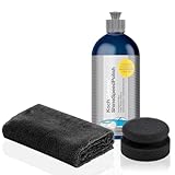 Autopolitur Set | Koch Chemie Shine Speed Polish 500ml für ein einzigartiges Hochglanz-Finish + Polierschwamm + Poliertuch | Auto Lack Politur geeignet für Handpolitur und Poliermaschine