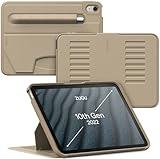ZUGU CASE iPad 10.9 Hülle 11. / 10. Generation (A16 2025/2022), schlanke Schutzhülle 8 Winkel-Ständer magnetisch, Stifthalter, Auto Sleep/Wake UP [ Sand ]