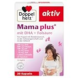 Doppelherz Mama plus mit DHA + Folsäure - wichtige Nährstoffe für Frauen mit Kinderwunsch, in der Schwangerschaft und in der Stillzeit - 30 Kapseln