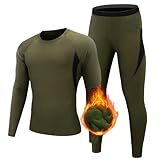 ZDSUHYIW Thermounterwäsche Für Herren Skiunterwäsche Fleece Gefüttert Funktionsunterwäsche Winter Thermowäsche Warme Unterwäsche Set Atmungsaktiv Langarmhemd Lang Thermo Unterhose