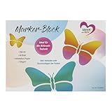 Ideen mit Herz Marker-Block | Airbrush-Papier | DIN A5 | 40 Blatt | 120 g/m² | reinweiß | besonders glatte Oberfläche | ideal für Filzmarker, Copic Marker, Alkohol-Stifte