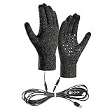 Beheizte USB-Handschuhe | Ski- und Schneehandschuhe, beheizbar, Touchscreen für Skifahren, Wandern, Radfahren, Jagd, Radfahren, Camping, Motorrad, Outdoor-Aktivitäten