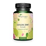 Ceylon Zimt Kapseln | Hochdosiert: 2.500 mg (10:1 Extrakt) | Vergleichssieger 2024* | Für 4 Monate | Laborgeprüft | Vegan & Ohne Zusätze | 120 Stück | Deutsche Produktion von Vegavero®