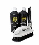PROTEX Umwandelbares Soft-Top-Pflegeset mit Canvas-Reiniger und Imprägniermittel – 1 l, zwei Applikatorbürsten und eine weiche Reinigungsbürste – Bürsten-Set