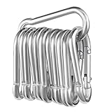12 Stück Karabinerhaken, Karabiner belastbar bis 180kg,φ6x60mm,verzinkt, belastbar Karabinerhaken Schlüsselanhänger,Karabiner mit Federhaken,für Rucksack, Hundeleine, Camping, Reisen, Wandern etc…