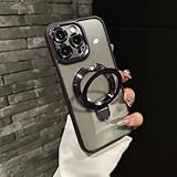 ADKOT Ringhülle für iPhone 16 15 16 Pro Max Transparente Hülle für iPhone 14 Pro 13pro 12 11 Handyhülle mit Ständer (Für iPhone 14/Lila)