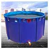 Aquakultur-Wassertank-Zisterne, Stahlrahmen, multifunktionaler temporärer Fischteich aus PVC-Plane, runder Fischteichpool aus Plane, großer, zusammenklappbarer oberirdischer Tank für den Auß