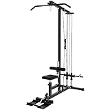 GORILLA SPORTS® Latzugturm - Verstellbar, bis 300 kg, 30 mm, inkl. 2 Griffstangen - Latzugstation, Latzugmaschine, Kabelzugturm, Kraftstation, Multi-LAT-Tower, Seilzug, Ruder, Fitnessstation
