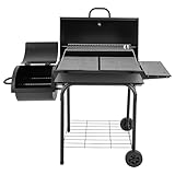 Loobiiny Klappgrill Campinggrill,Holzkohlegrill FüR DraußEn,Standgrill Mit Deckel Grillrost Und Thermometer,Kohlegrillwagen