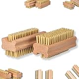 ToolSpace 2x Nagelbürste Holz Feste Starke Mix Agawa Tapica und Syntetische Borsten Nagelreinigungsbürste Nail Brush Handwaschbürste Fingerbürste Schrubbbürste zum Reinigen Schmutz Handbürste