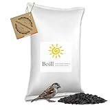 Boill/Sonnenblumenkerne schwarz - 25 kg. Vogelfutter, Wildvögel Garten Futter Neue Ernte 2024 ganzjahresfutter fettfutter 25000 g