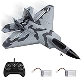 fisca 2.4 GHz Ferngesteuertes Flugzeug, 2 CH F-22 RC Flugzeug mit Licht, Segelflugzeug Flugzeugkämpfer Flugmodell Flugzeuge Outdoor Spielzeug Für Anfänger, Kinder und Erwachsene