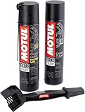 Kit zur Kettenreinigung, Motul C4 400 ml + C1 400 ml + Reinigungsbürste für Ketten + Schlüsselanhänger