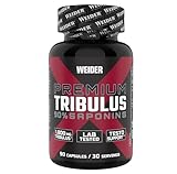 WEIDER Premium Tribulus Kapseln, Tribulus terrestris hochdosiert mit 1.800 mg Tribulus Extrakt pro Portion, standardisiert auf 90% Saponine, mit wichtigem Zink, Fitness Booster, 90 Kapseln