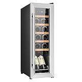 Cecotec Weinkühlschrank 12 Flaschen Bolero GrandSommelier 1230 CoolWood Kompressor. 32 Liter, Kompressorsystem, Hohe Leistung, Einstellbare Temperatur, LED-Innenbeleuchtung, Touch-Bedienung