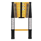 XAUBXYVR Anlegeleiter Aluminium-Anlegeleiter, Tragbare Dachbodenleiter Für Den Haushalt, Technische Hebeleiter (Size : Black-4.1m)